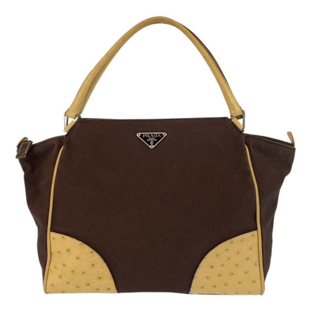 Prada Triangle Logo Tote Bag